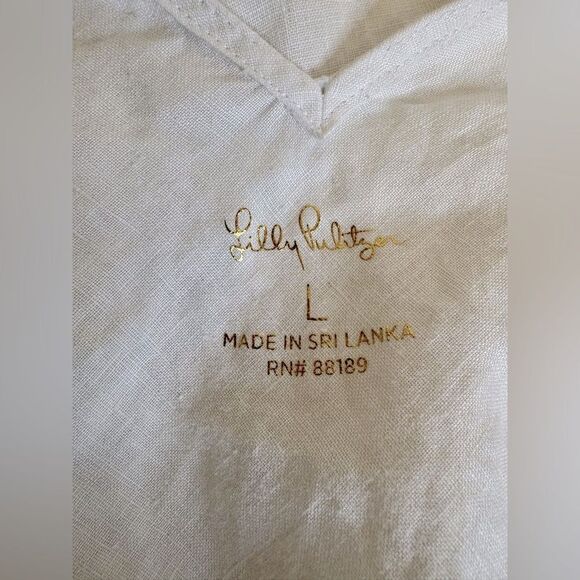 LILLY PULITZER FLORIN SLEEVELESS LINEN TOP Large - Picture 4 of 4